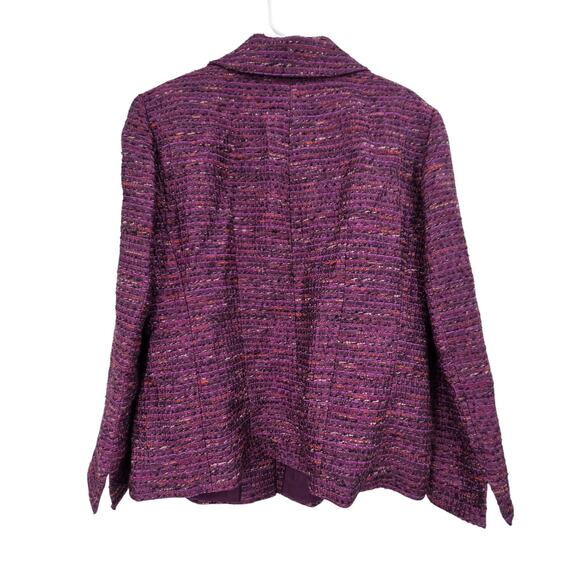 LAFAYETTE 148 NEW YORK SZ 14 TWEED BUTTON FRONT LONG SLEEVE BLAZER JACKET - Picture 2 of 5